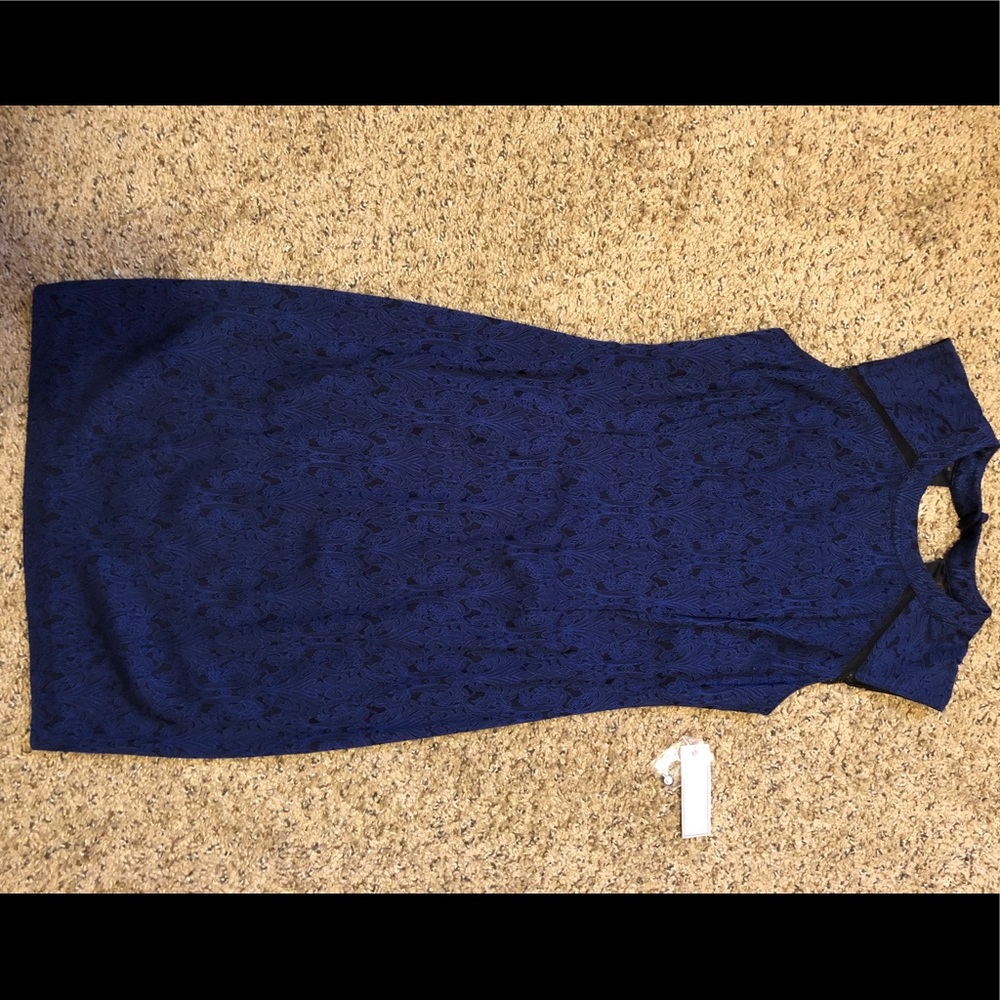 Bisou Bisou Black and Royal Cocktail dress